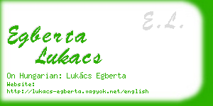 egberta lukacs business card